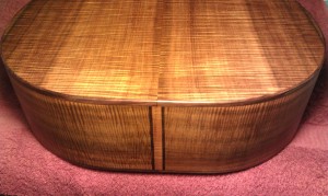 Beautiful koa wood used for the back and sides of the guitar