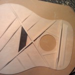 custom guitar in construction